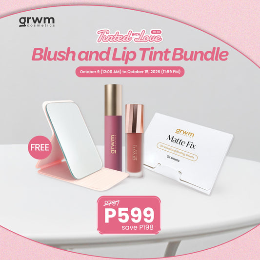 GRWM Cosmetics Blush and Lip Bundle - Cloud Blur Tint + Mini Milk Tint + Matte Fix Blotting Sheet