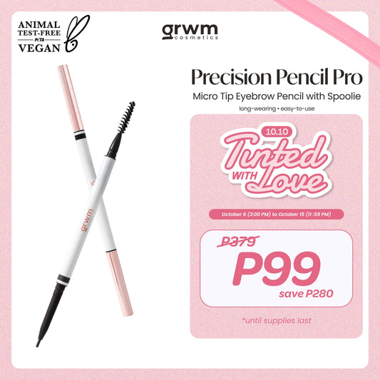 GRWM Cosmetics Precision Pencil Pro - Micro Tip Eyebrow Pencil with Spoolie [long-wearing]