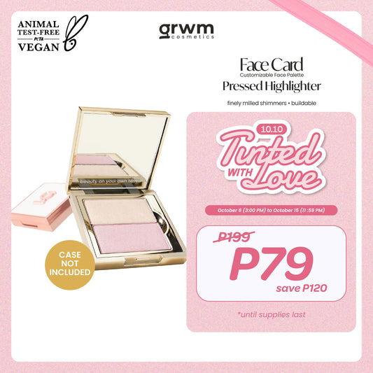 [CASE NOT INCLUDED] GRWM Cosmetics Face Card Pressed Highlighter [finely milled shimmers, buildable]
