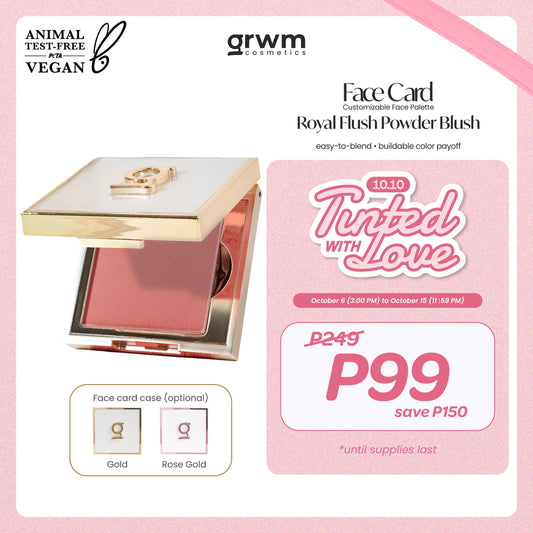 GRWM Cosmetics Face Card Royal Flush Power Blush [easy-to-blend, buildable]