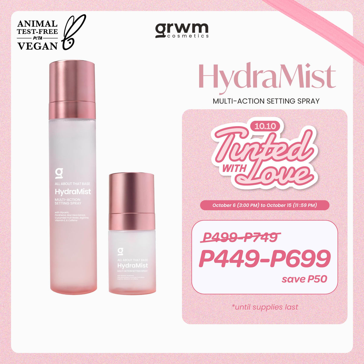 GRWM Cosmetics All About that Base HydraMist Multi-action Setting Spray [refreshing, hydrating]