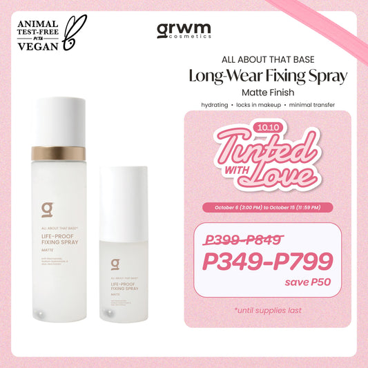 GRWM Cosmetics All About that Base Long-Wear Fixing Spray - Matte Finish [hydrating, locks makeup]