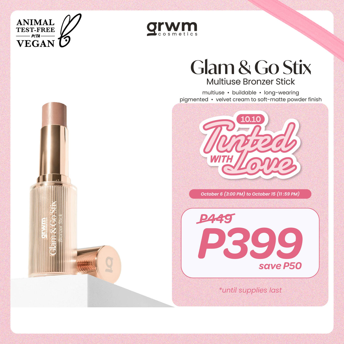 GRWM Cosmetics Glam & Go Stix - Multiuse Bronzer Stick