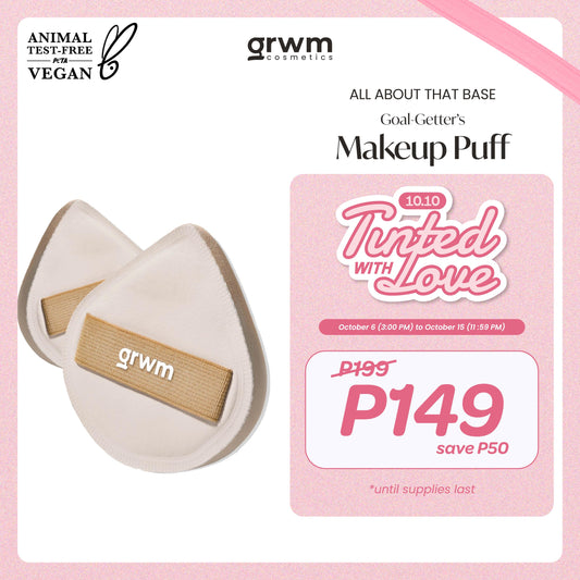 GRWM Cosmetics All About that Base Goal-Getter's Make Up Puff  [latex-free 4T rubycell material]