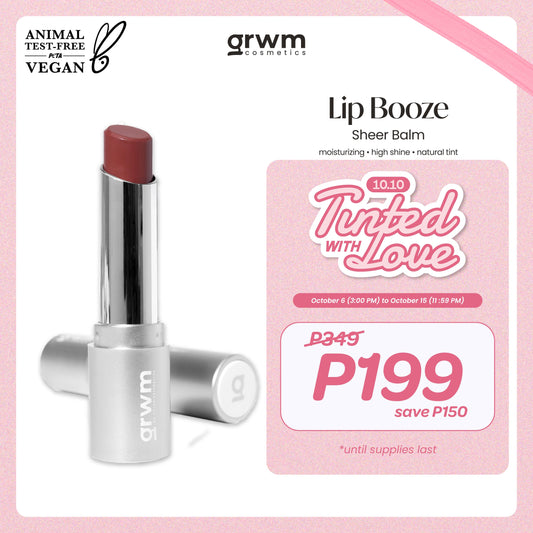 GRWM Cosmetics Lip Booze - Tinted Sheer Balm [moisturizing, high shine, natural tint]