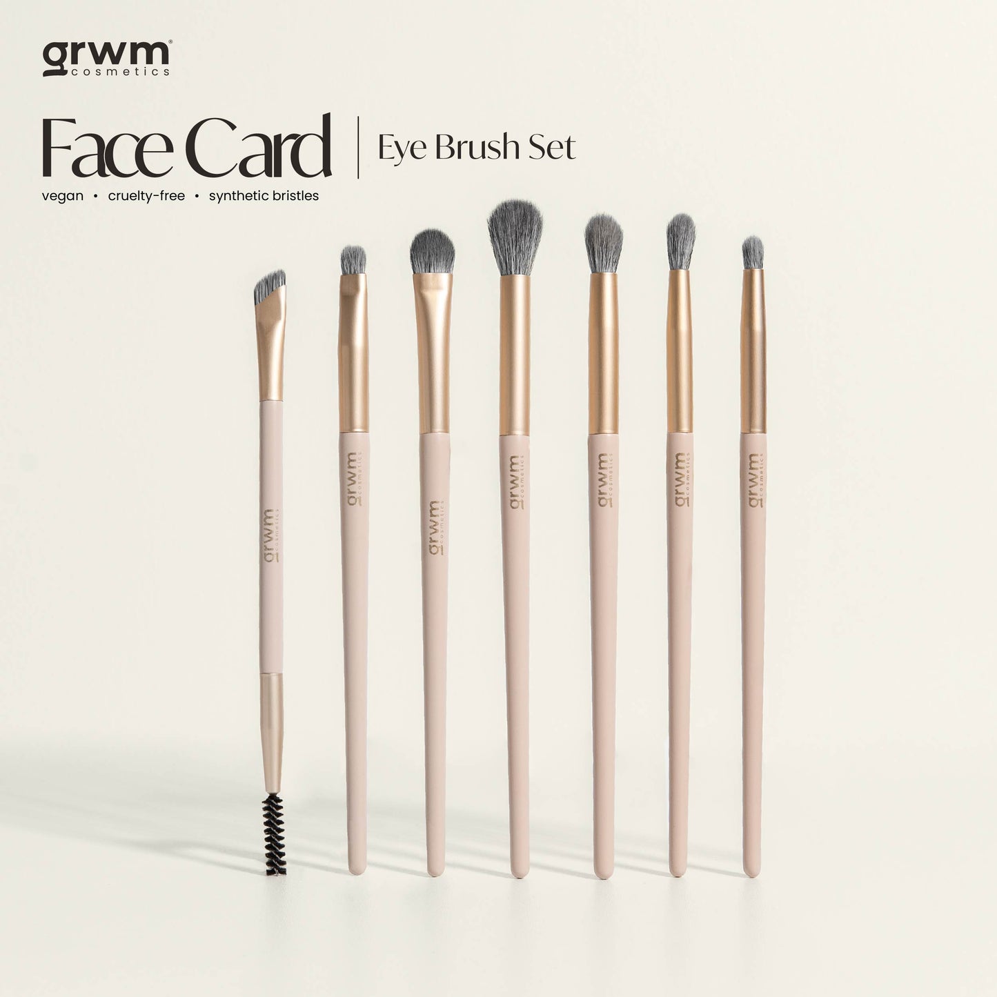 GRWM Cosmetics Face Card Eye Brush Set with Pouch