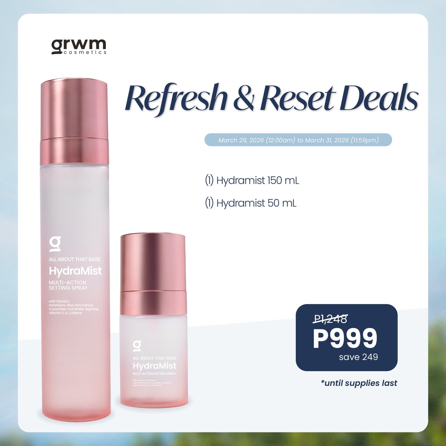 GRWM Cosmetics HydraMist - Multi-Action Setting Spray