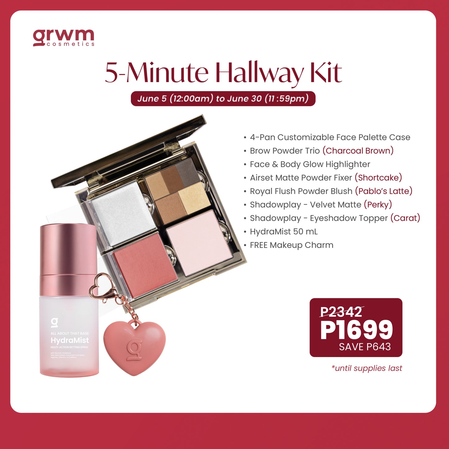 [Bundle] GRWM Cosmetics 6.6 Campus Face Card Collection
