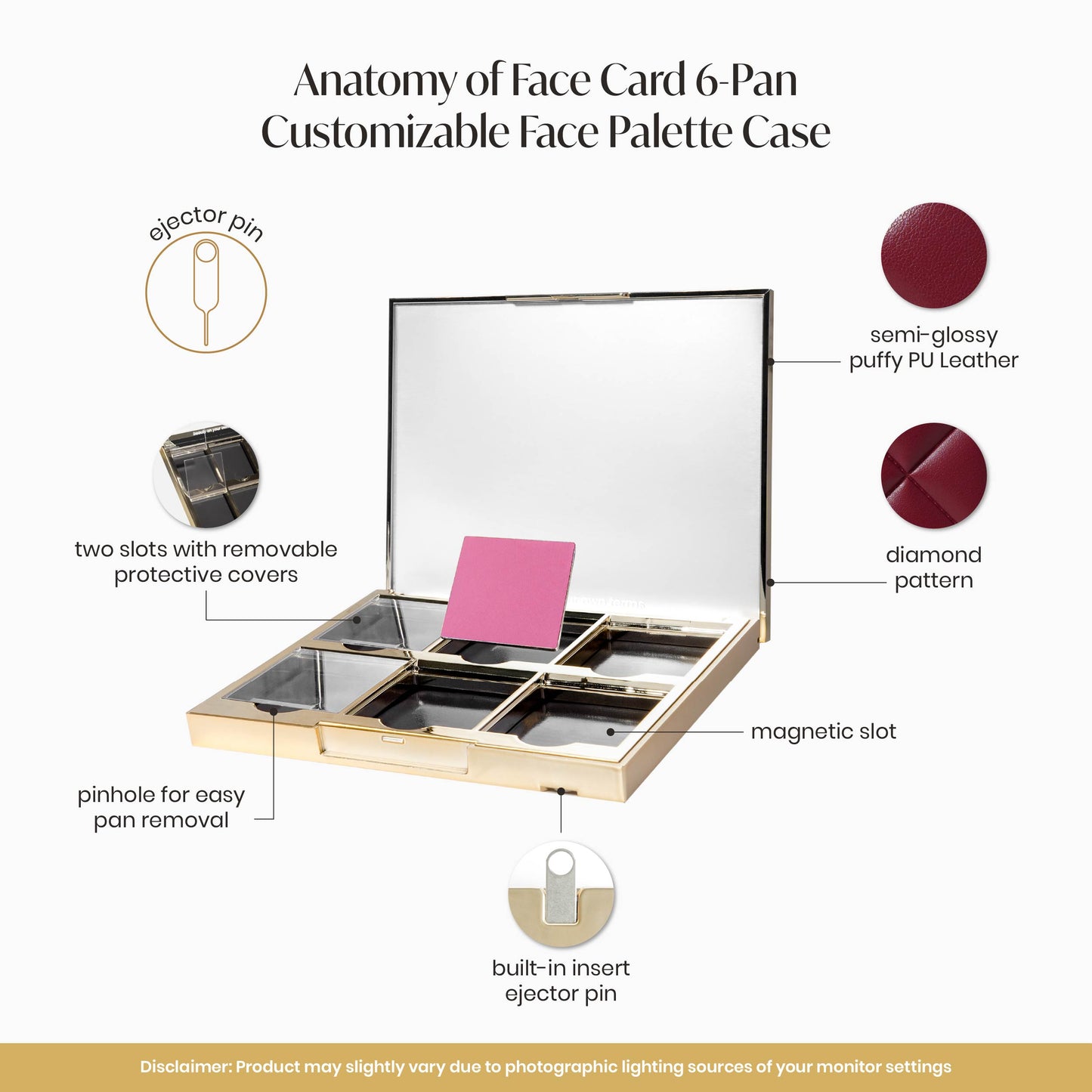 GRWM Cosmetics Face Card Customizable Palette Case