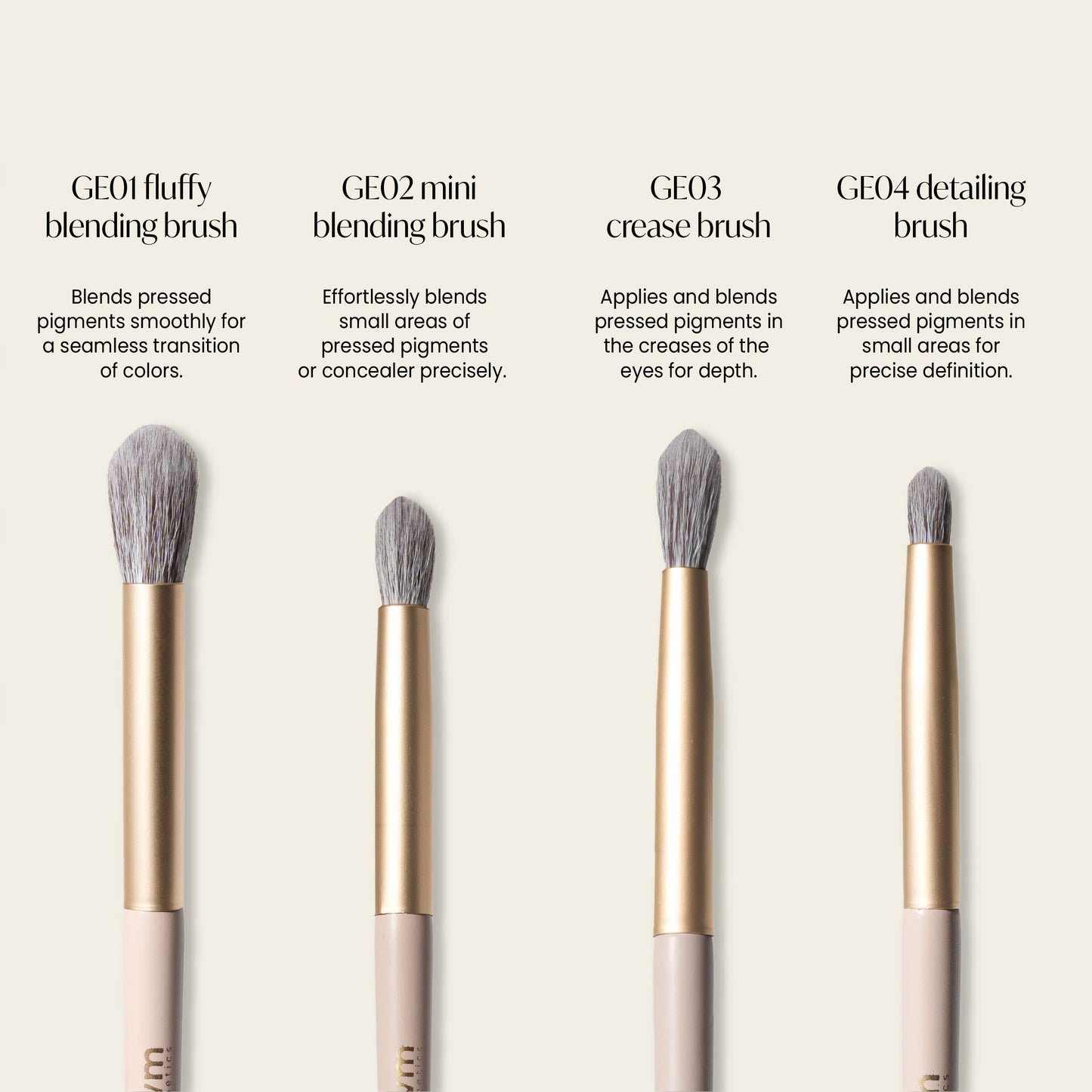 GRWM Cosmetics Face Card Eye Brush Set with Pouch