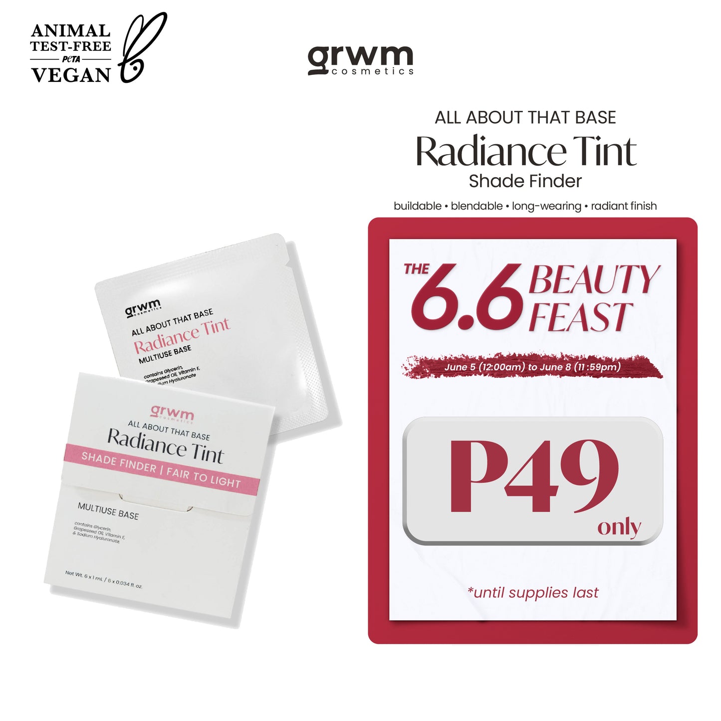 [Shade Finder only] GRWM Cosmetics Radiance Tint Multiuse Base
