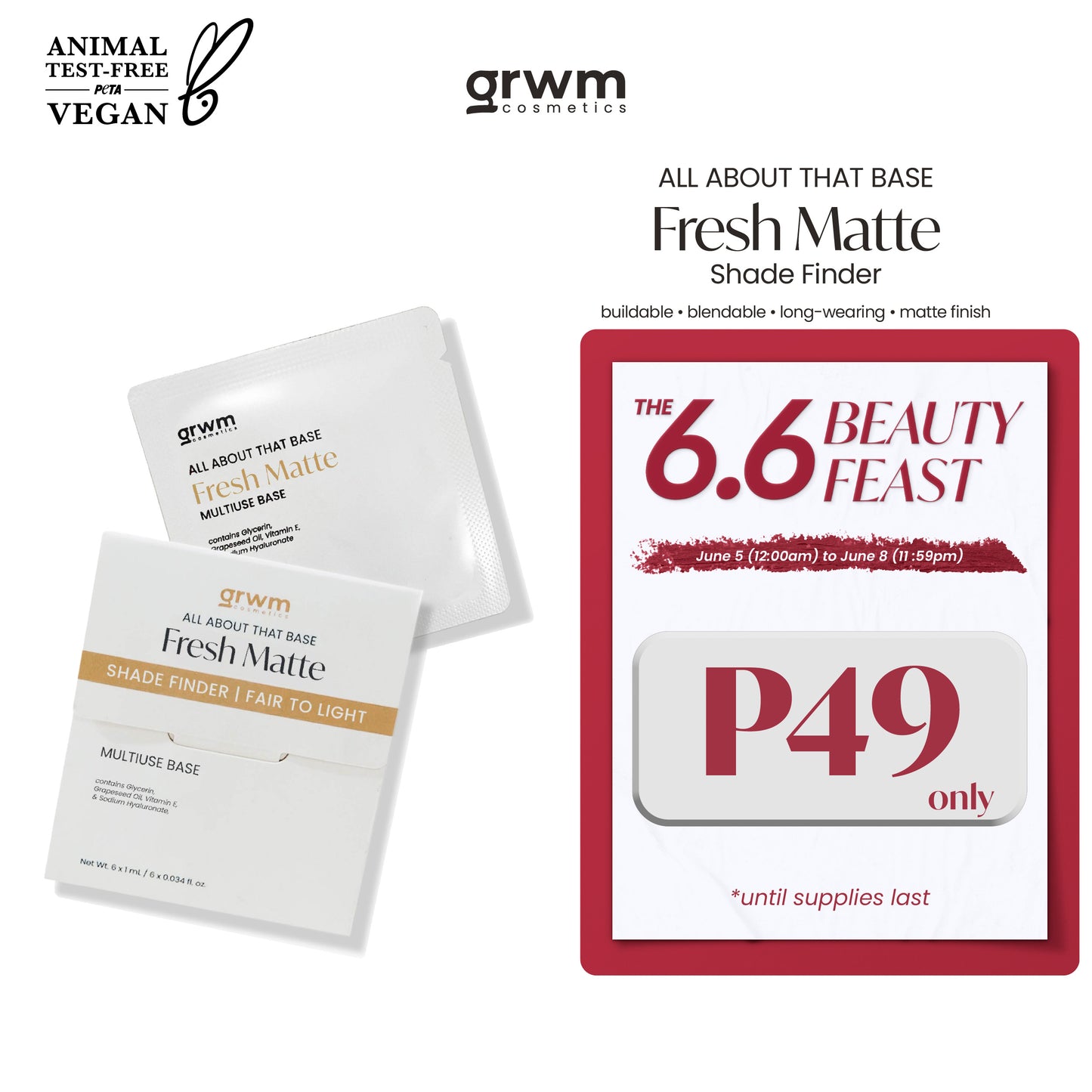 [Shade Finder only] GRWM Cosmetics Fresh Matte Multiuse Base