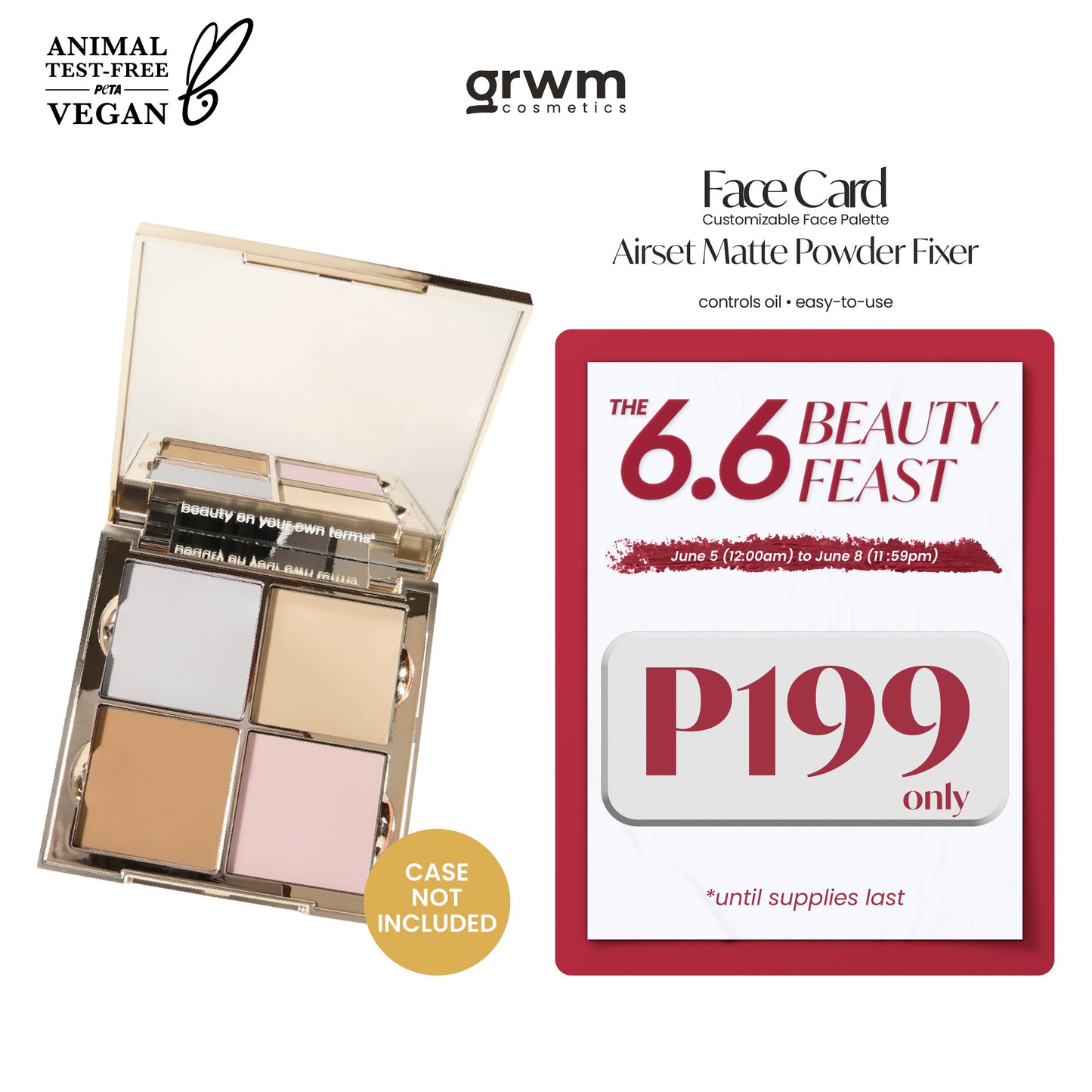 GRWM Cosmetics Face Card Airset Matte Powder Fixer [CASE NOT INCLUDED]
