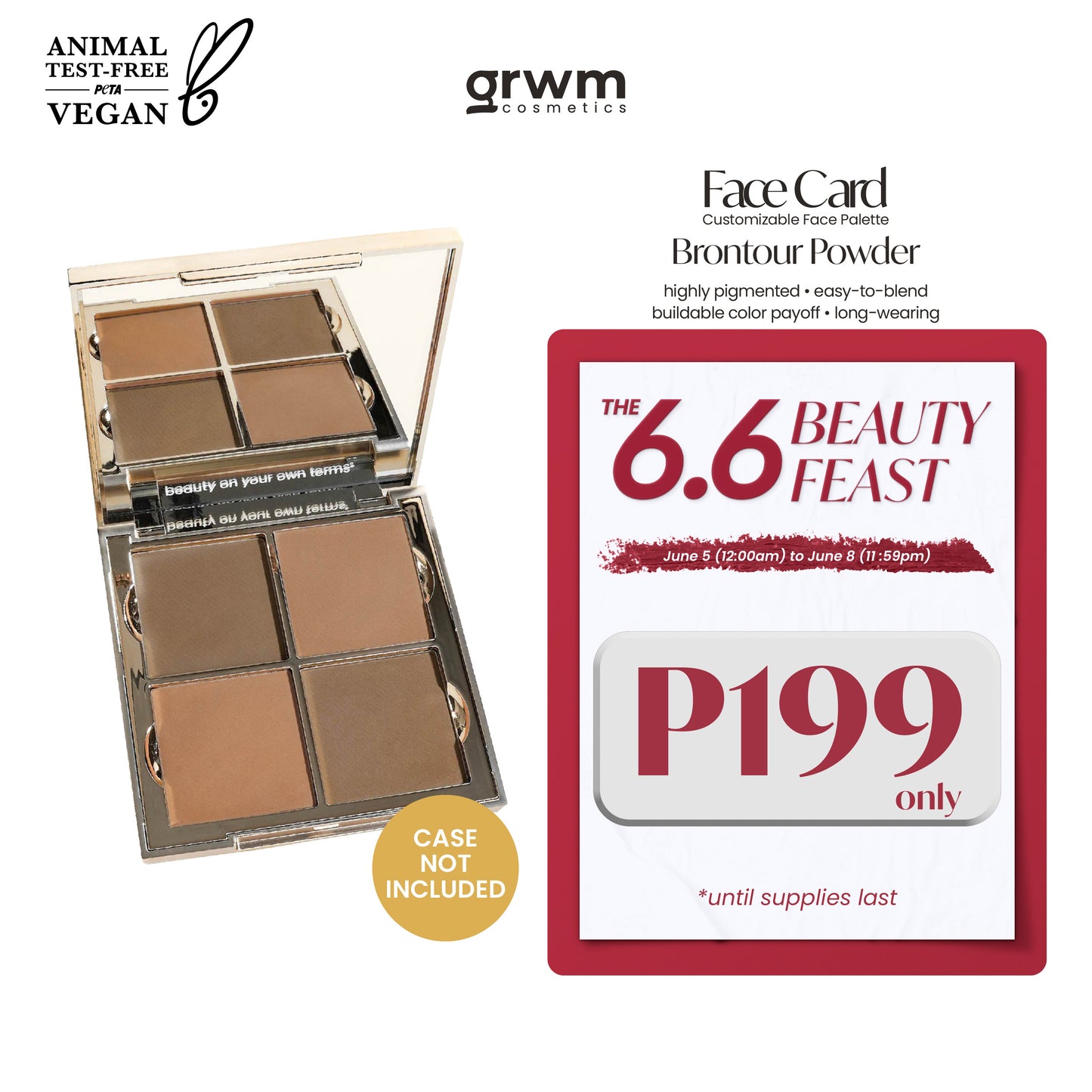 GRWM Cosmetics Face Card Brontour Powder [CASE NOT INCLUDED]