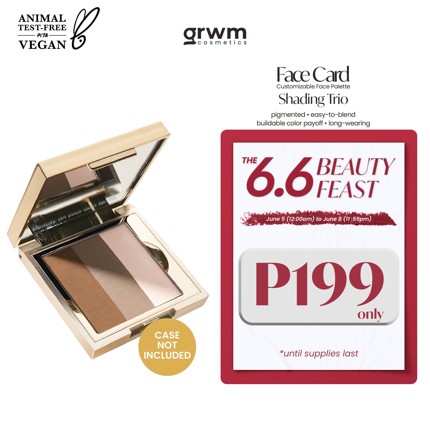 GRWM Cosmetics Face Card Shading Trio [CASE NOT INCLUDED]