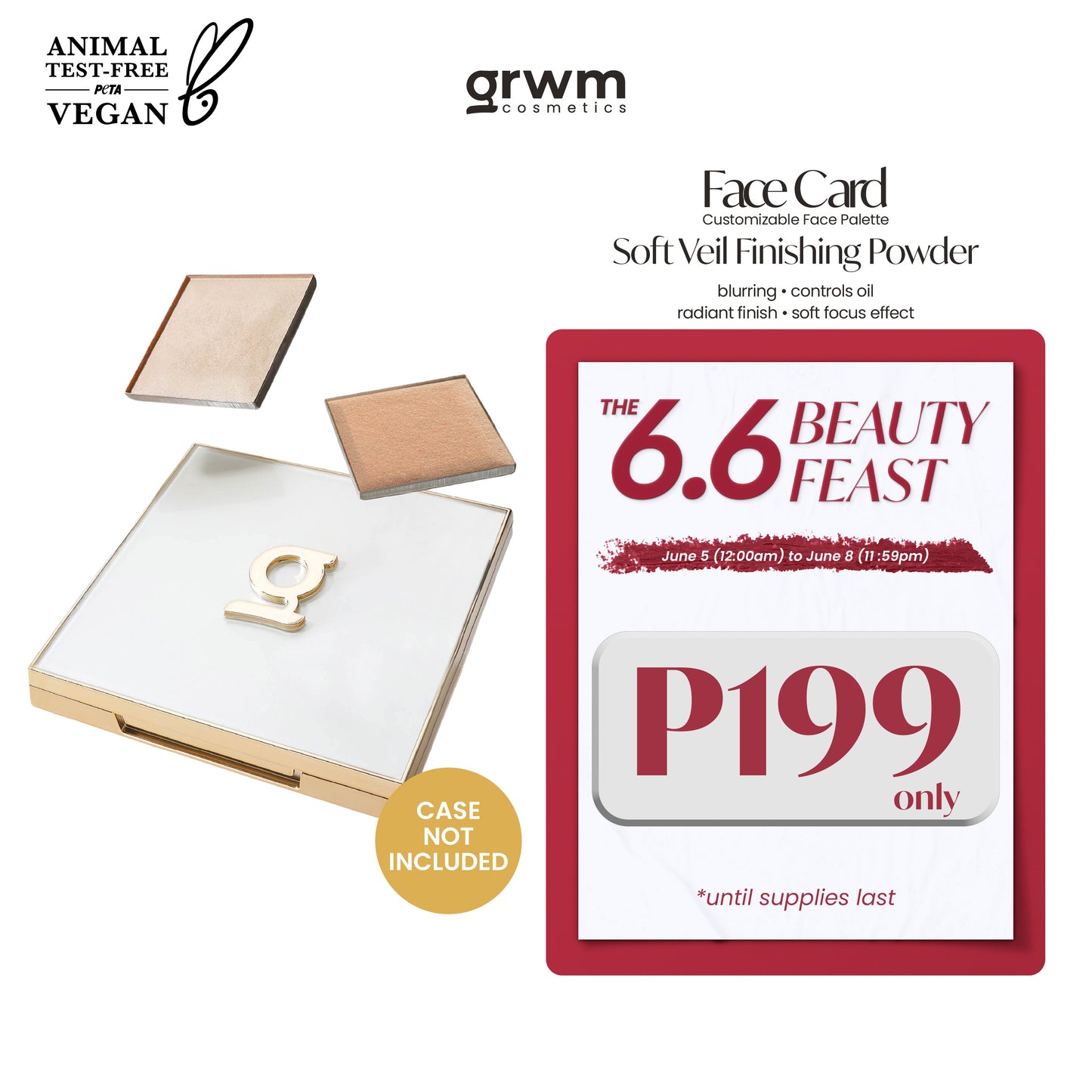 GRWM Cosmetics Face Card Soft Veil Finishing Powder [CASE NOT INCLUDED]