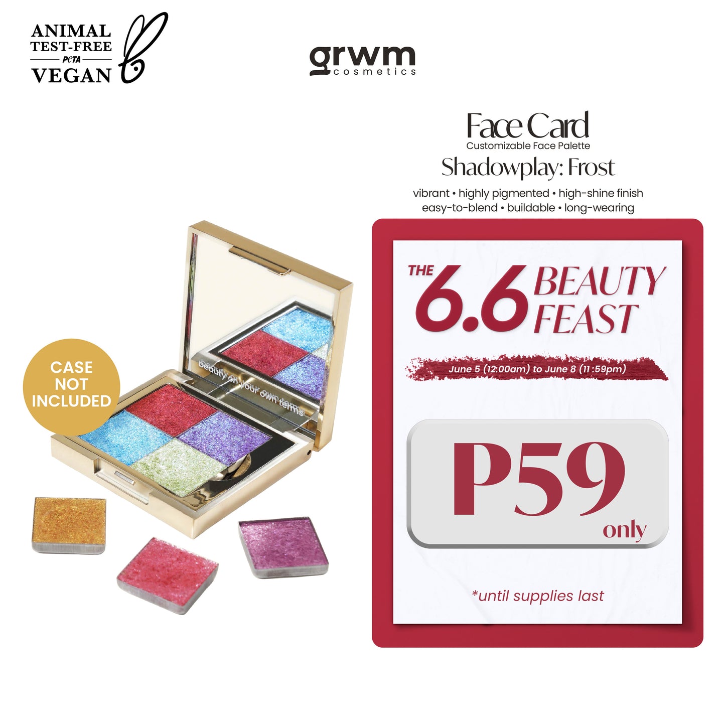 GRWM Cosmetics Face Card Shadowplay - Frost Eyeshadow  [CASE NOT INCLUDED]