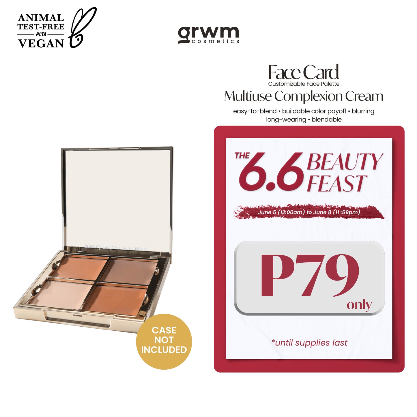GRWM Cosmetics Face Card Multiuse Complexion Cream [CASE NOT INCLUDED]