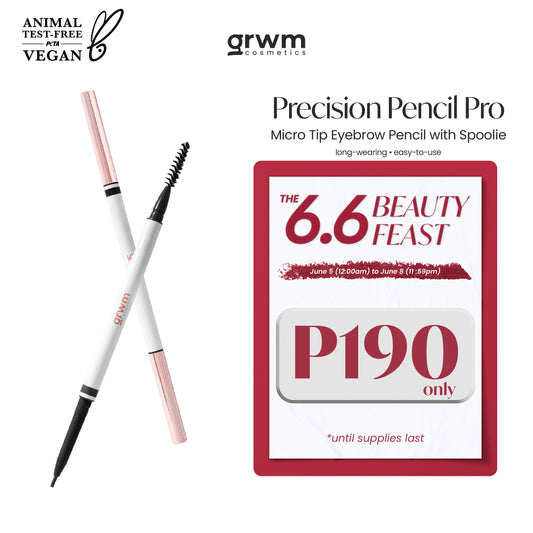 GRWM Cosmetics Precision Pencil Pro - Micro Tip Eyebrow Pencil with Spoolie