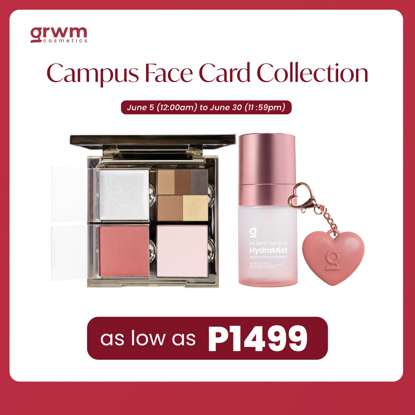 [Bundle] GRWM Cosmetics 6.6 Campus Face Card Collection