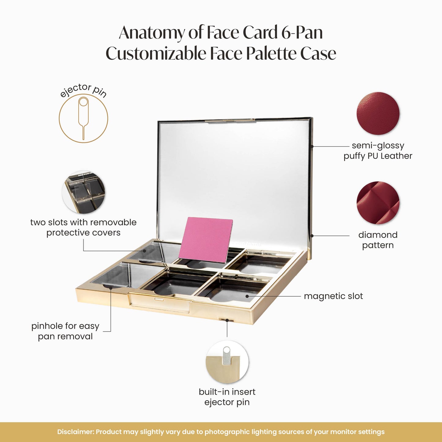 GRWM Cosmetics Face Card Customizable Palette Case