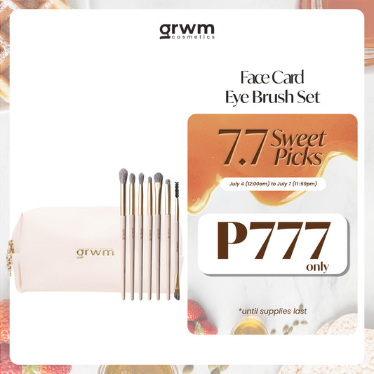 GRWM Cosmetics Face Card Eye Brush Set with Pouch