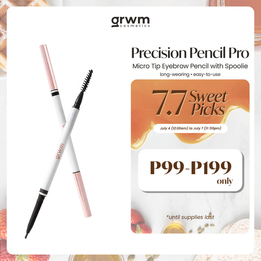 GRWM Cosmetics Precision Pencil Pro - Micro Tip Eyebrow Pencil with Spoolie