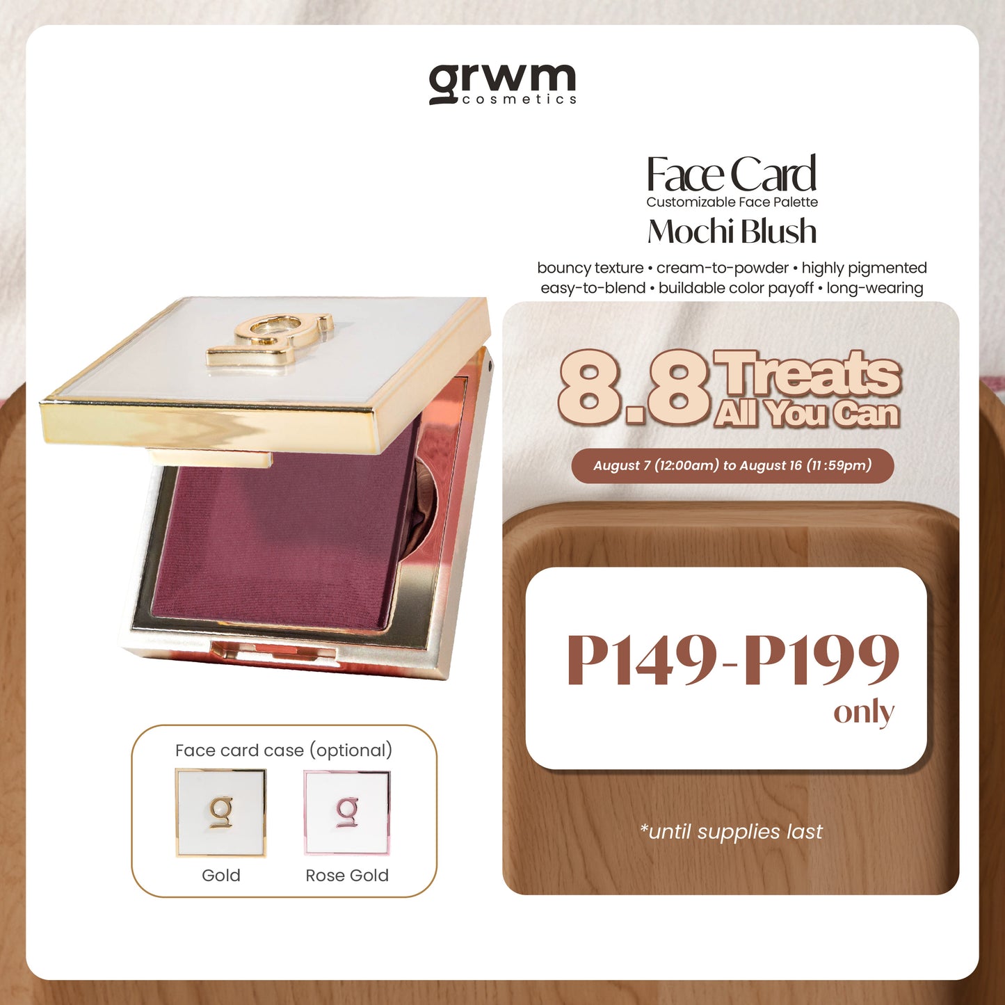 GRWM Cosmetics Face Card Mochi Blush