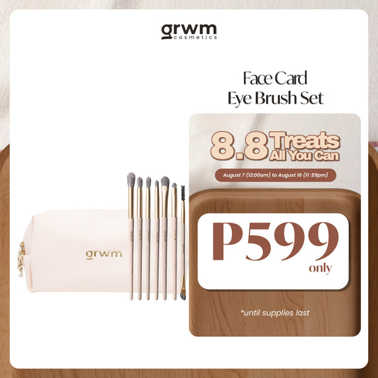 GRWM Cosmetics Face Card Eye Brush Set with Pouch