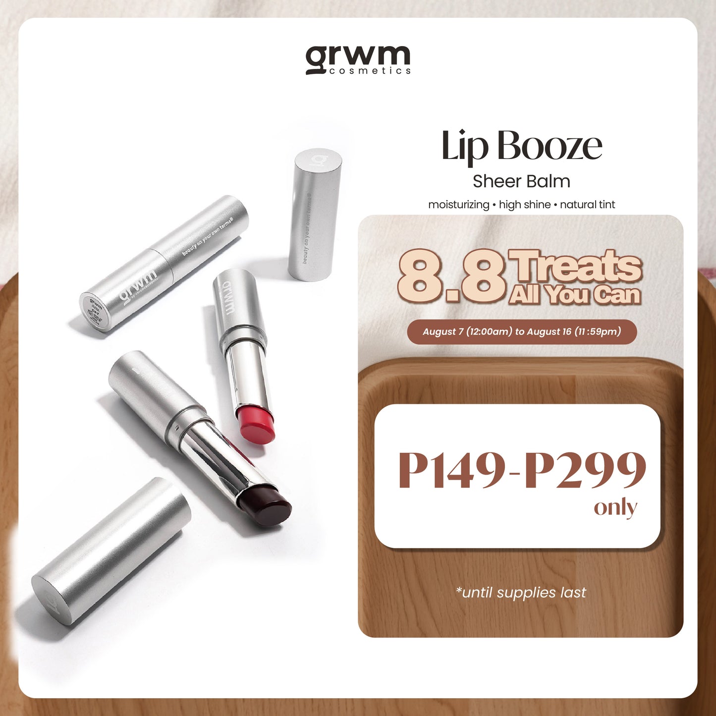GRWM Cosmetics Lip Booze - Tinted Sheer Balm