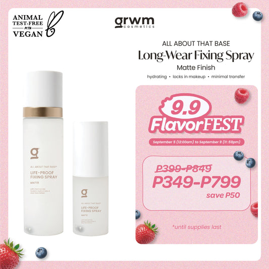 GRWM Cosmetics All About that Base Long-Wear Fixing Spray - Matte Finish [hydrating, locks makeup]