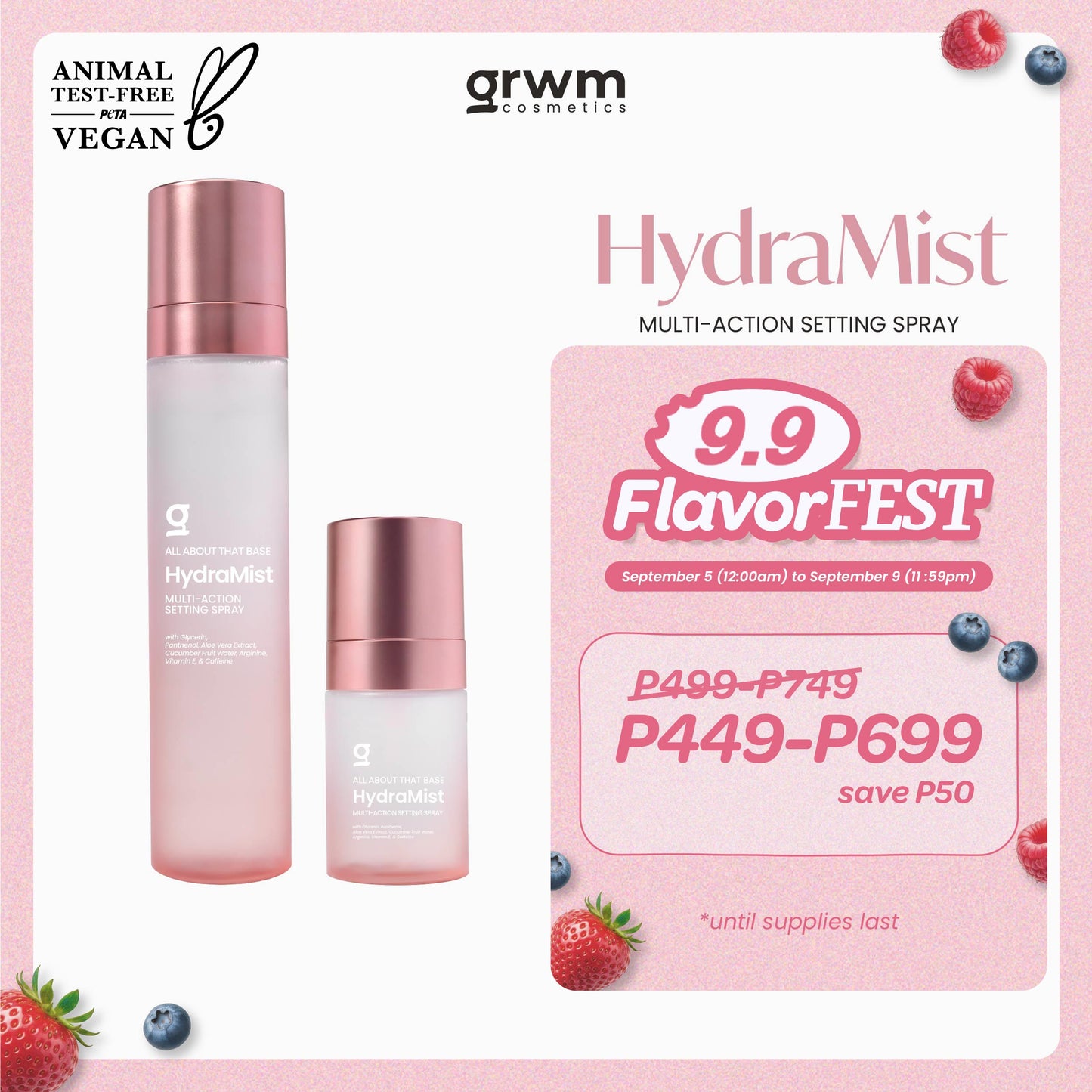 GRWM Cosmetics All About that Base HydraMist Multi-action Setting Spray [refreshing, hydrating]