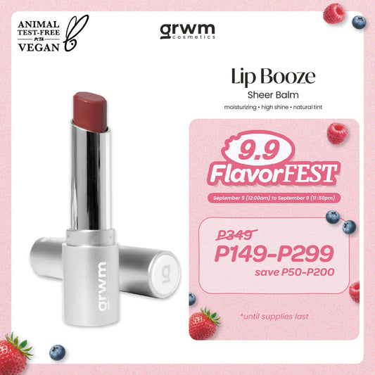 GRWM Cosmetics Lip Booze - Tinted Sheer Balm [moisturizing, high shine, natural tint]