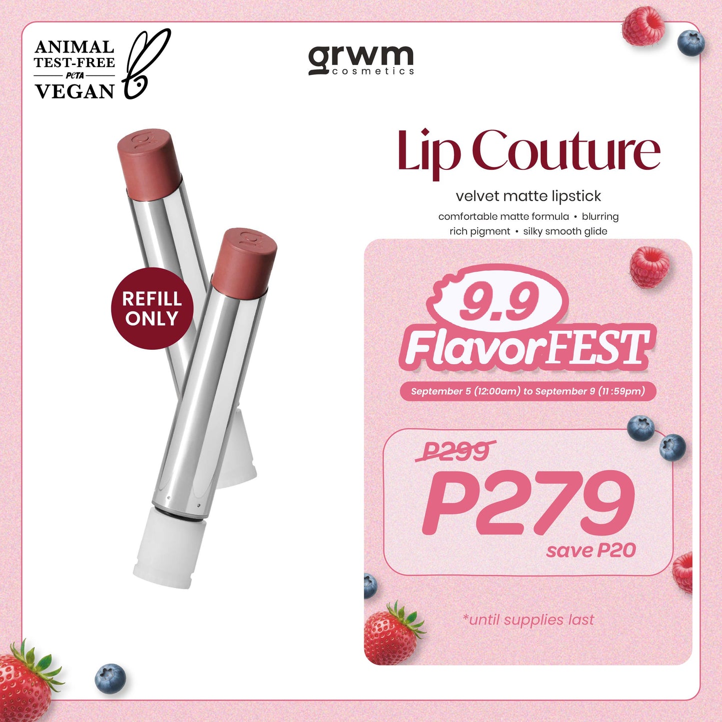 [Refill Only] GRWM Cosmetics Lip Couture Velvet Matte Lipstick