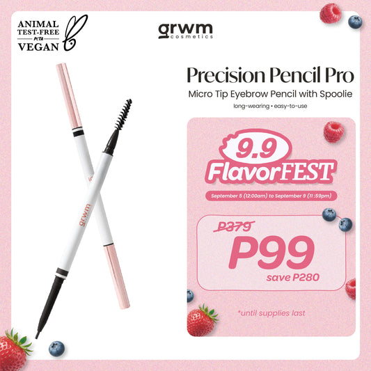 GRWM Cosmetics Precision Pencil Pro - Micro Tip Eyebrow Pencil with Spoolie [long-wearing]