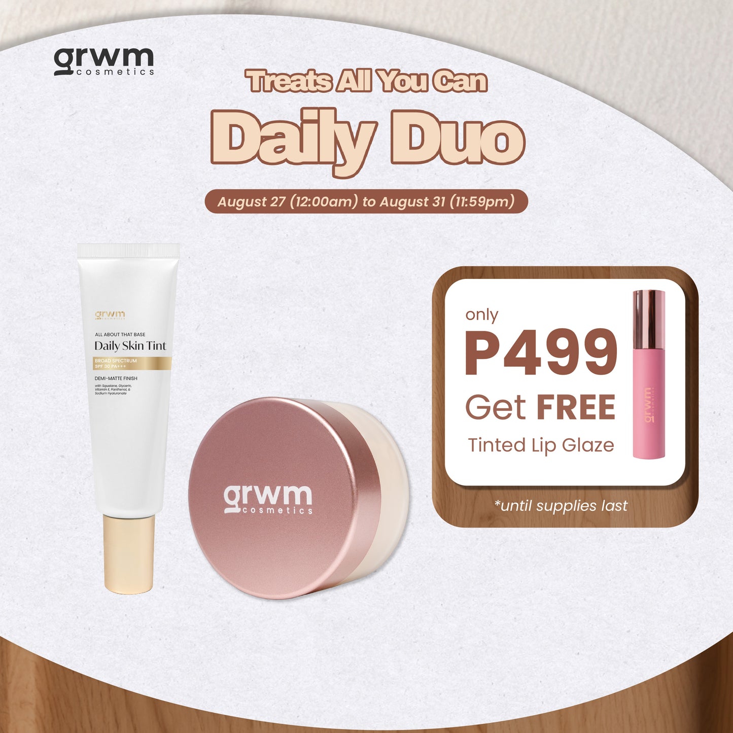 GRWM Cosmetics Daily Duo - Mini Daily Skin Tint + Mini Loose Powder