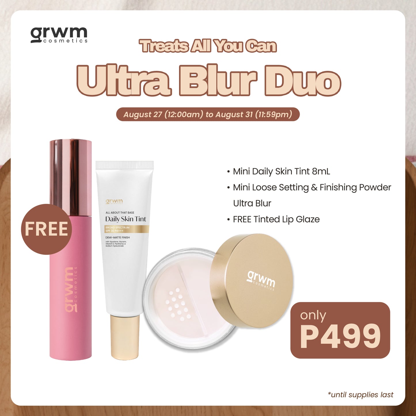 GRWM Cosmetics Ultra Blur Duo - Mini Daily Skin Tint + Mini Loose Powder Ultra Blur