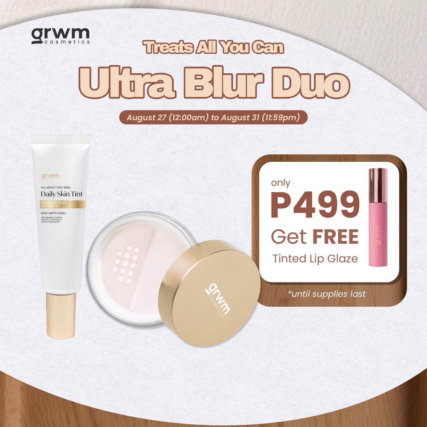 GRWM Cosmetics Ultra Blur Duo - Mini Daily Skin Tint + Mini Loose Powder Ultra Blur
