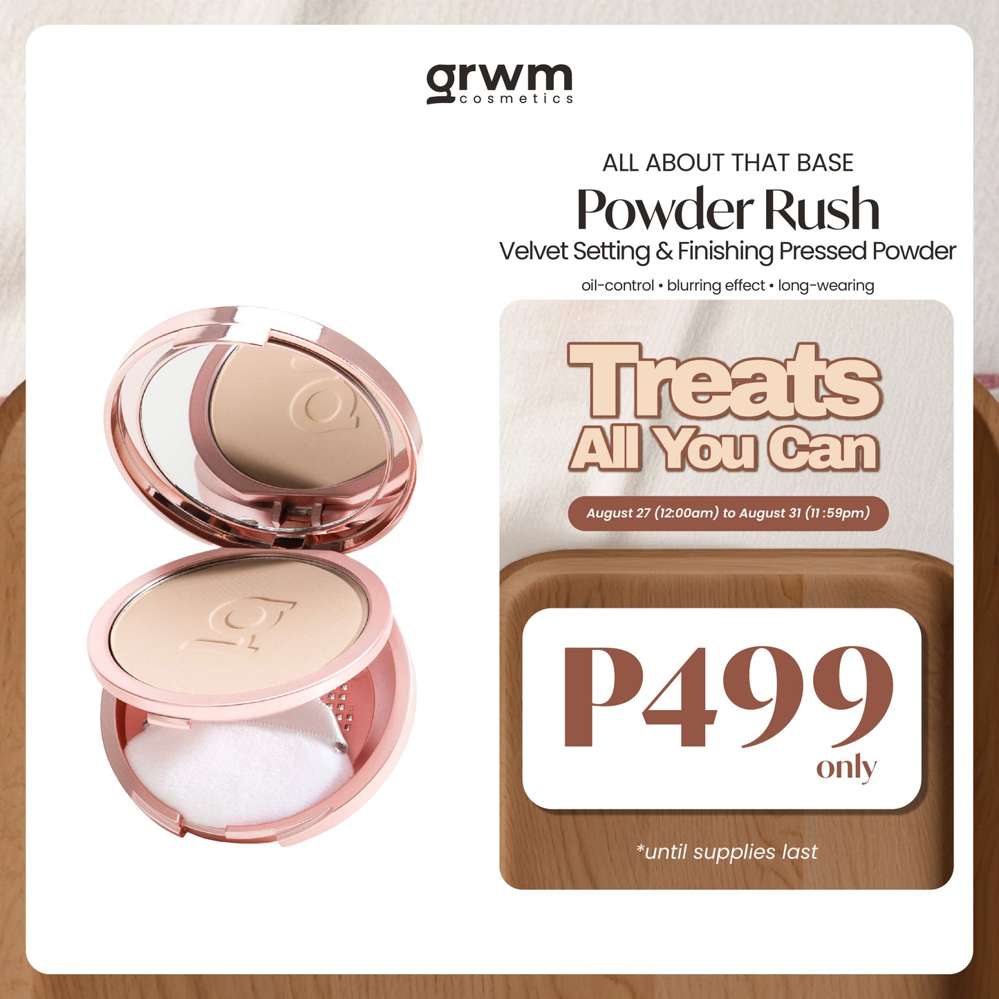 GRWM Cosmetics Powder Rush - Velvet Setting & Finishing Pressed Powder