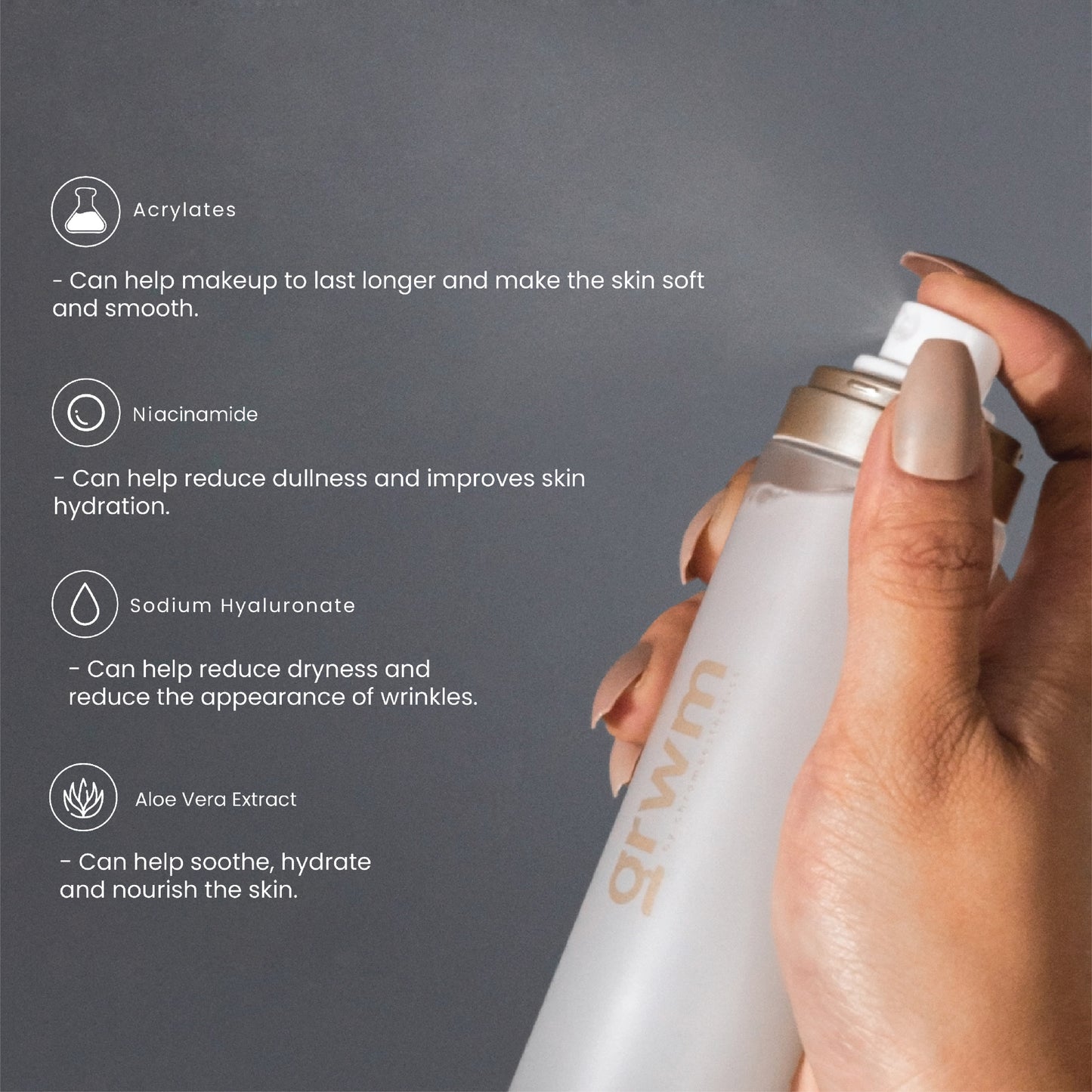GRWM Cosmetics Long-Wear Fixing Spray - Matte Finish