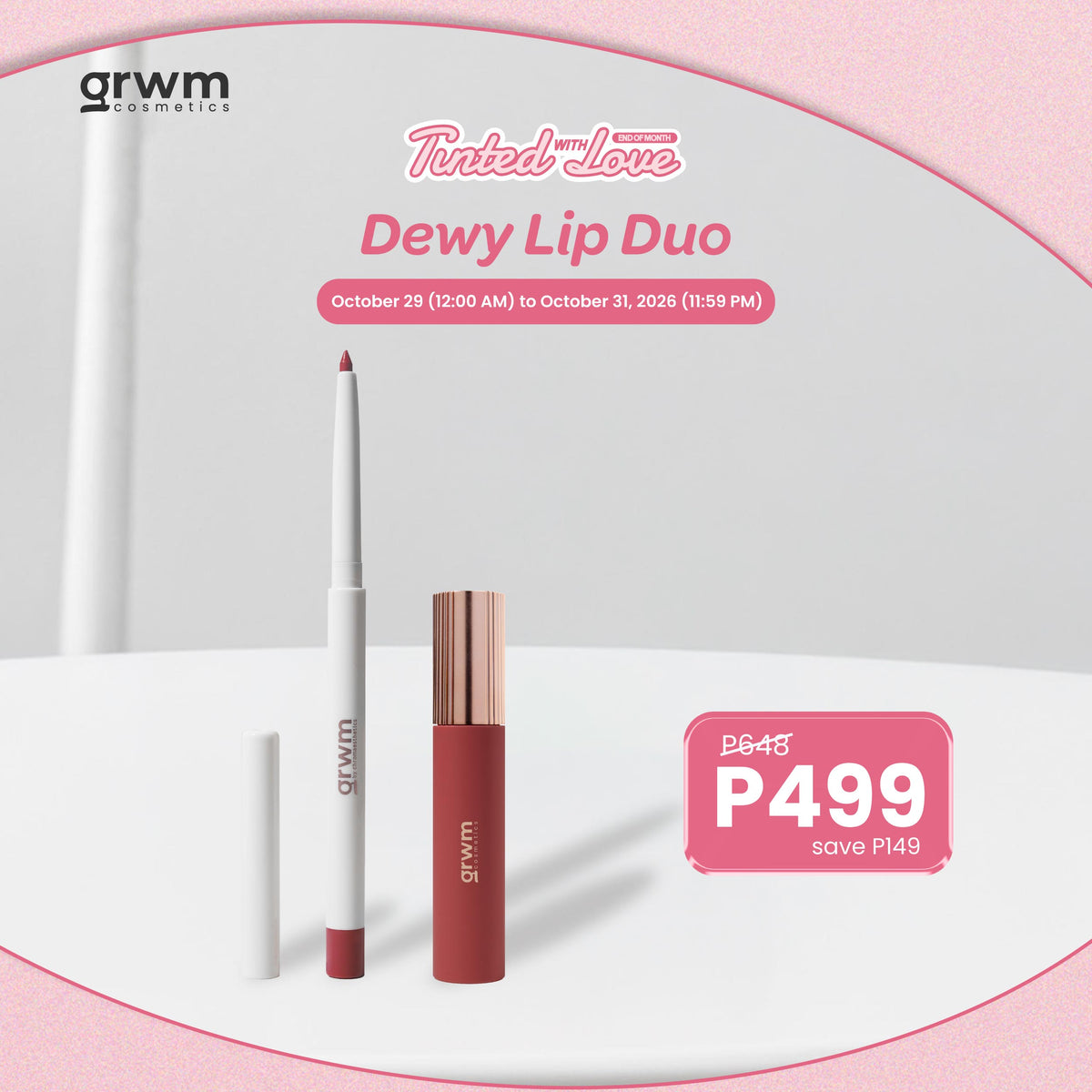GRWM Cosmetics Dewy Lip Duo - Dewy Lasting Tint + Lip Contour