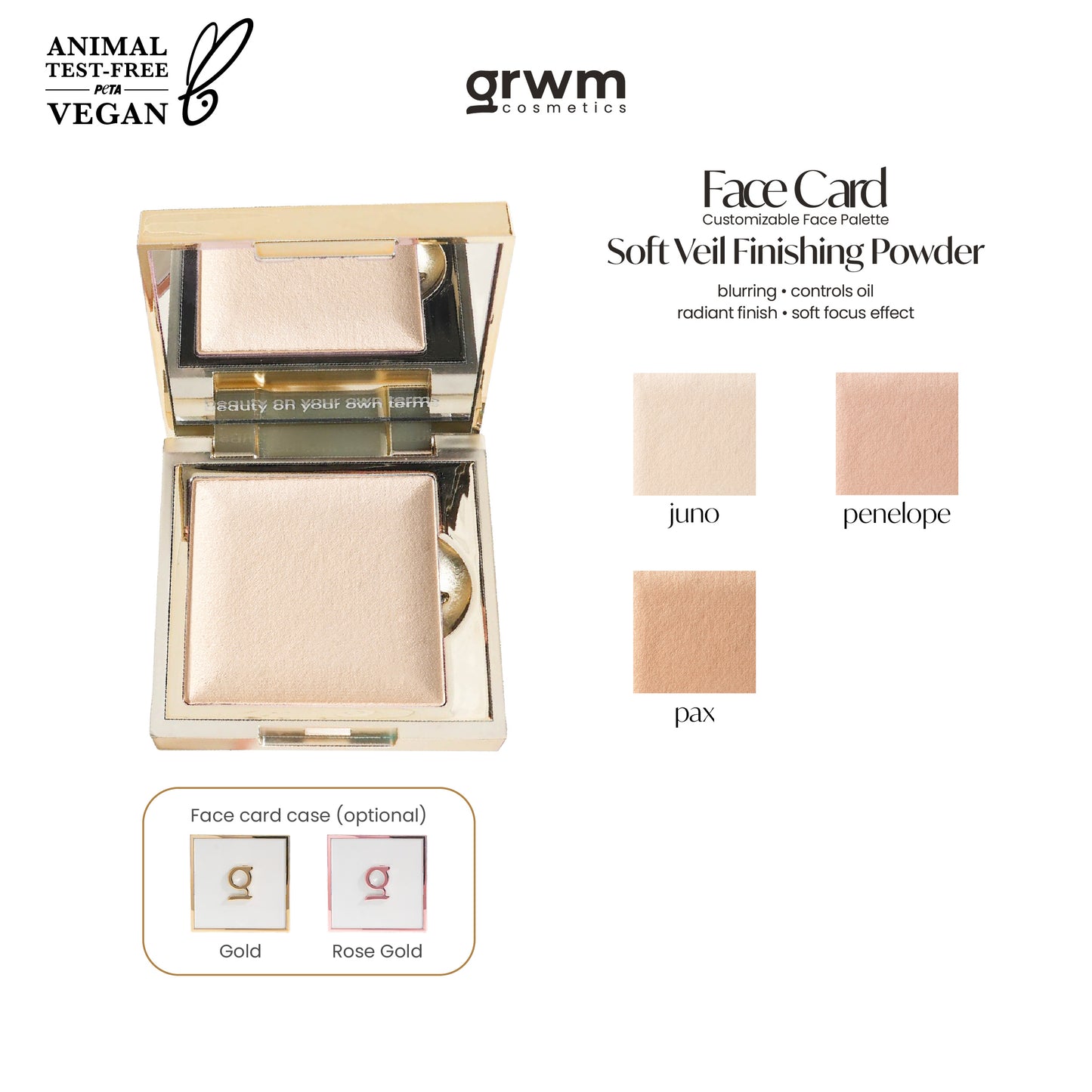 GRWM Cosmetics Face Card Soft Veil Finishing Powder