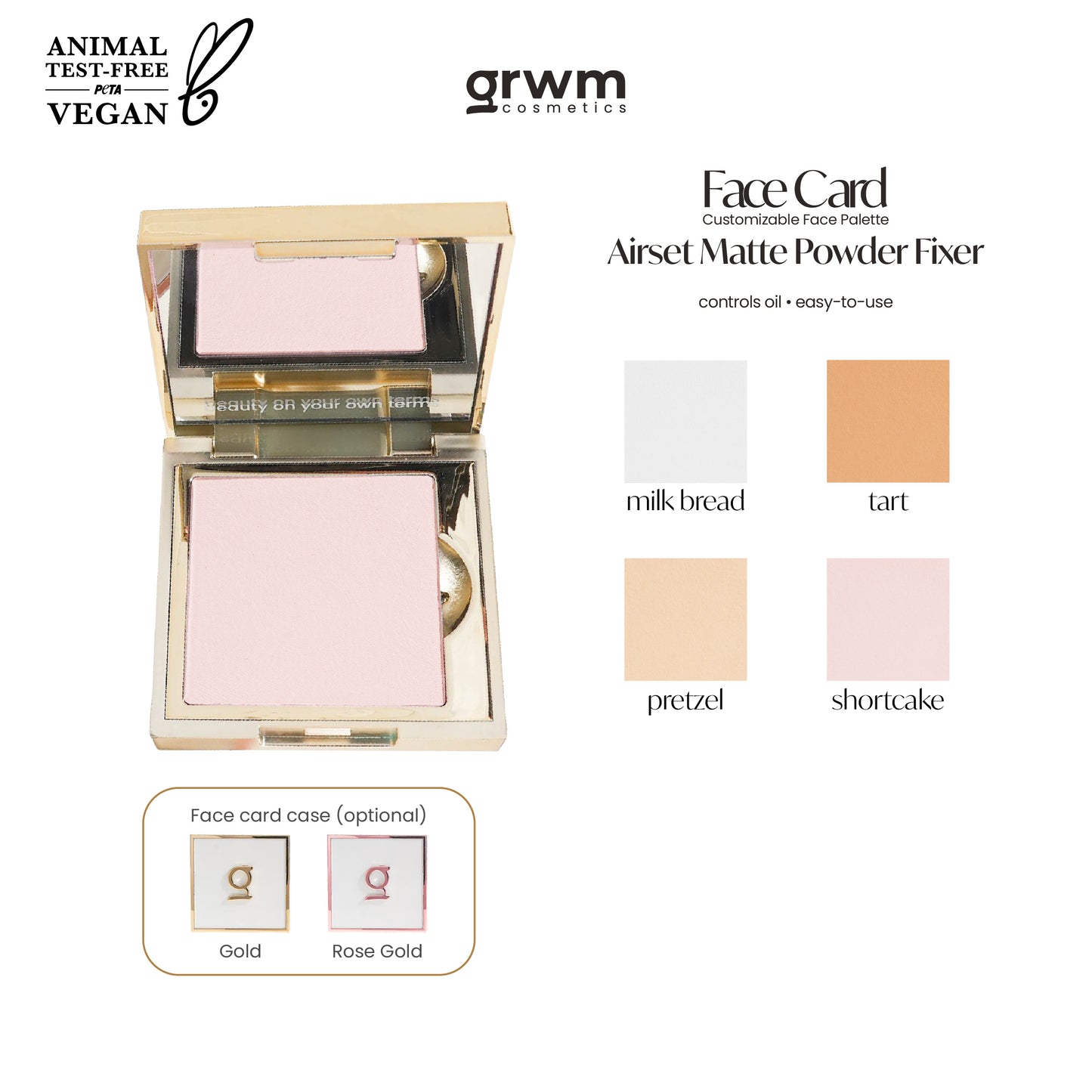 GRWM Cosmetics Face Card Airset Matte Powder Fixer