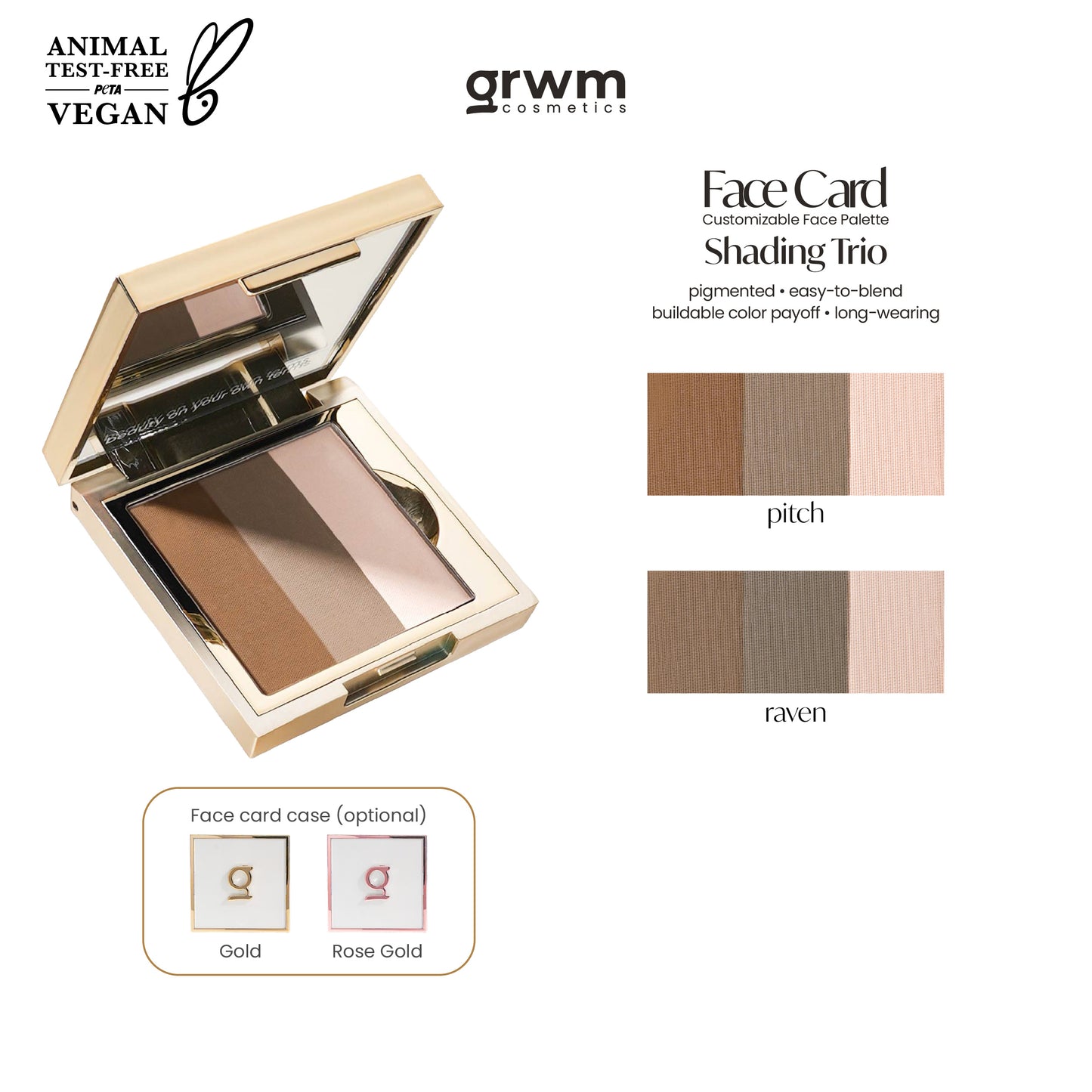 GRWM Cosmetics Face Card Shading Trio