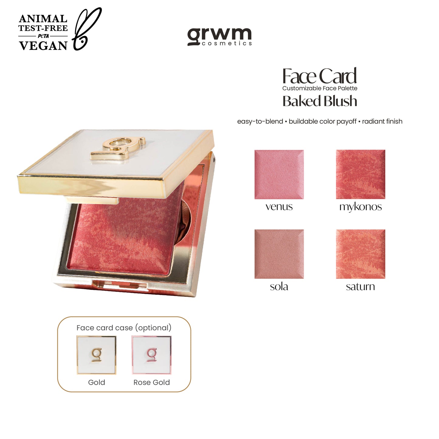 GRWM Cosmetics Face Card Baked Blush