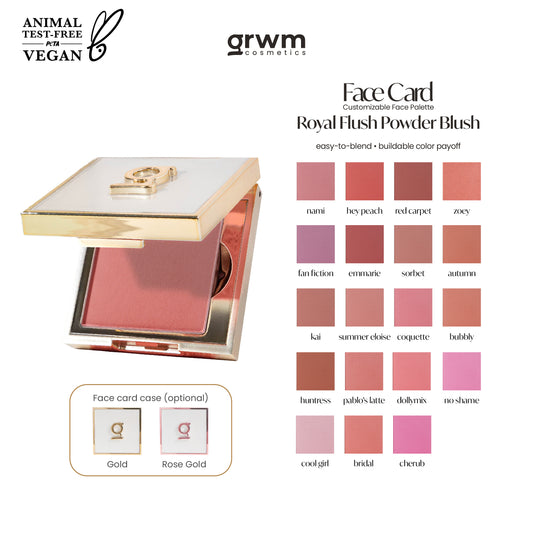 GRWM Cosmetics Face Card Royal Flush Powder Blush