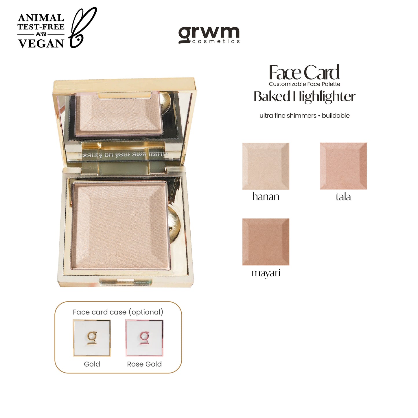 GRWM Cosmetics Face Card Baked Highlighter