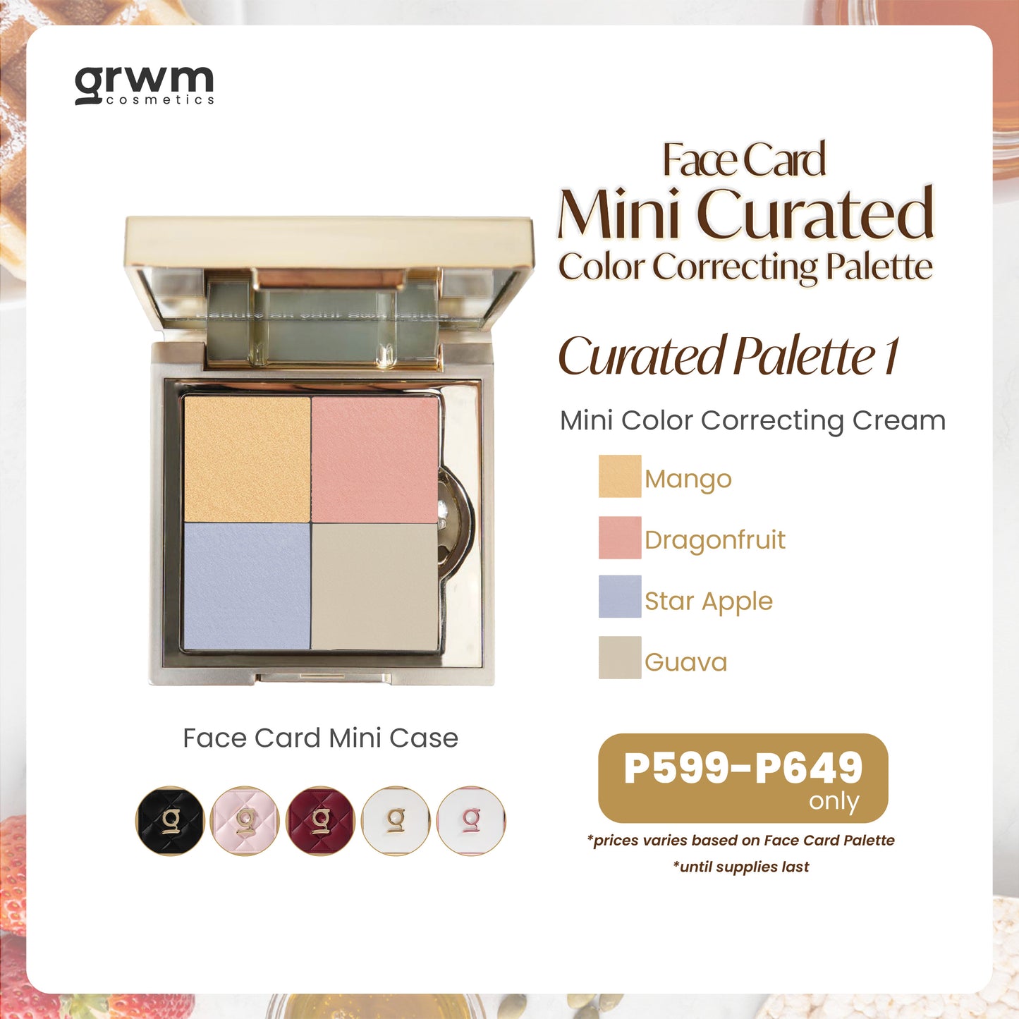 GRWM Cosmetics Face Card Curated  Mini Color Correcting Cream Palette