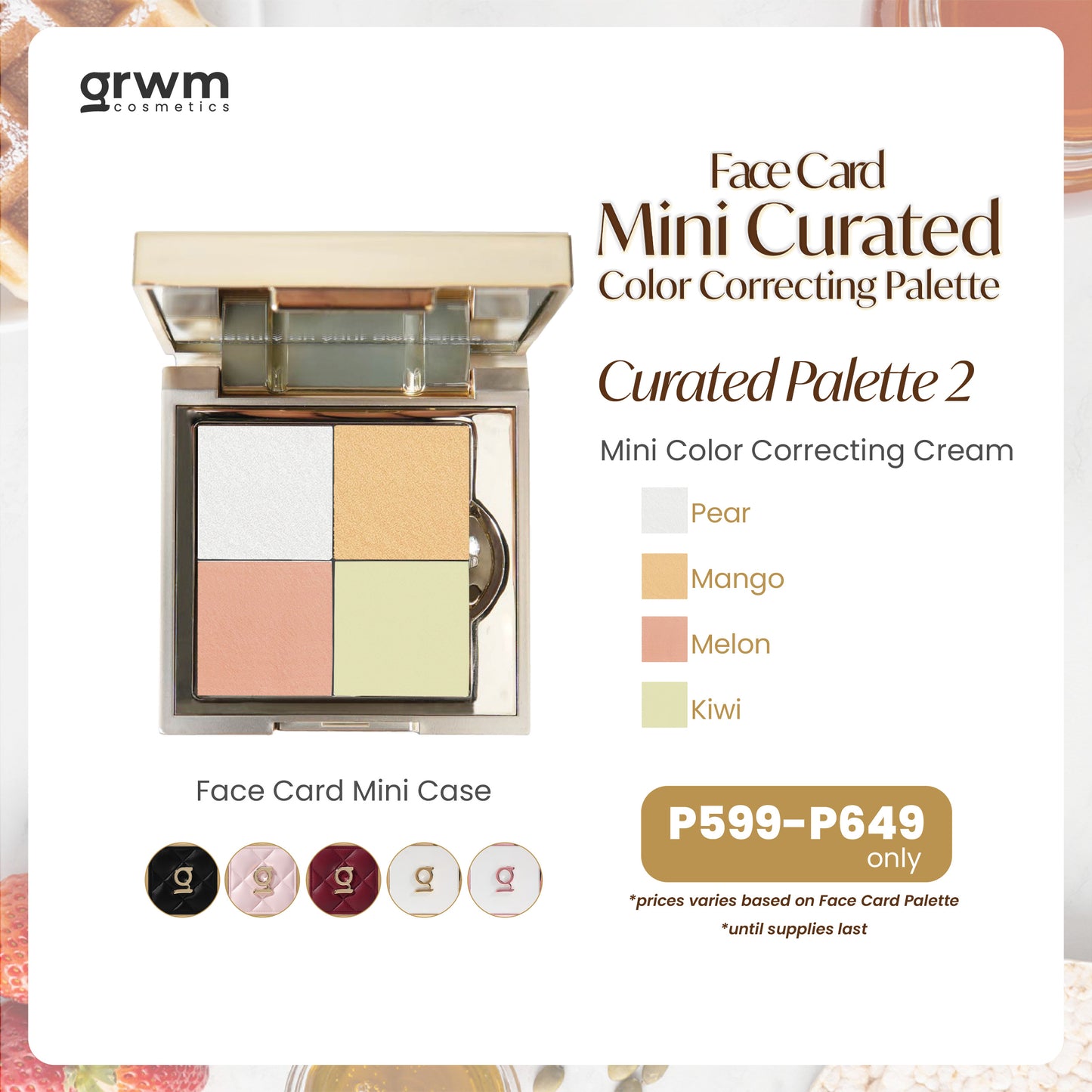GRWM Cosmetics Face Card Curated  Mini Color Correcting Cream Palette