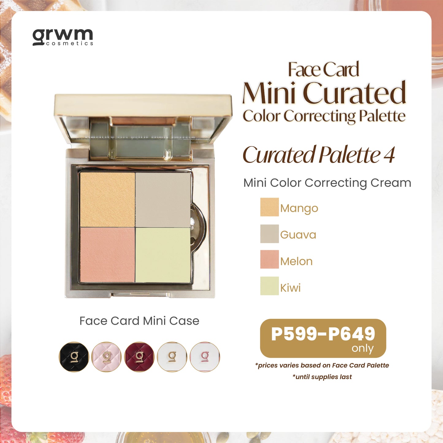 GRWM Cosmetics Face Card Curated  Mini Color Correcting Cream Palette